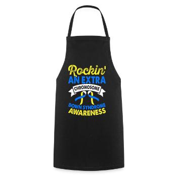 Additional Chromosomal Down Syndrome Awareness - Cooking Apron - black - Front - AI Model Male 185 dark (185cm)