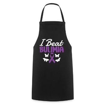 I defeated bulimia because I had strong women. - Cooking Apron - black - Front - AI Model Male 185 dark (185cm)