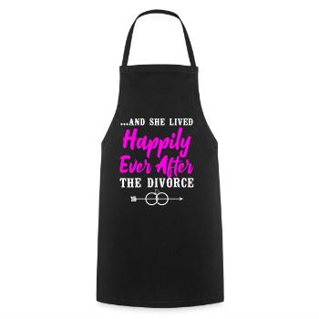 Happy Divorce Party ... And She Lived - Cooking Apron - black - Front - AI Model Male 185 dark (185cm)