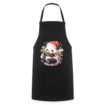Panda Christmas Panda Pandas Panda Christmas - Cooking Apron - black - Front - AI Model Male 185 dark (185cm)