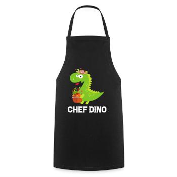 Chef Dino Kitchen Cook & Dinosaur Lover Kitchen Co - Kochschürze - Schwarz - Vorne - AI Model Male 185 dark (185cm)