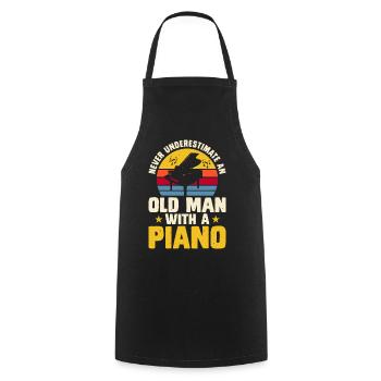 Pianist Piano - Kochschürze - Schwarz - Vorne - AI Model Male 185 dark (185cm)