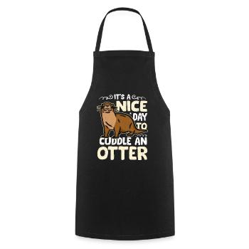 Otter It's A Nice Day To Cuddle An Otter Animals - Cooking Apron - black - Front - AI Model Male 185 dark (185cm)