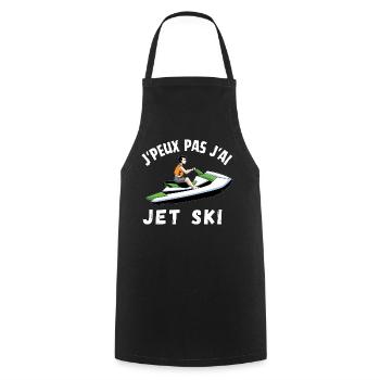 Je peux pas j ai jet ski cadeau humoristique drôle - Tablier de cuisine - noir - Devant - AI Model Male 185 dark (185cm)