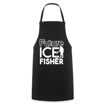 Ice Fishing Future Ice Fisher - Cooking Apron - black - Front - AI Model Male 185 dark (185cm)