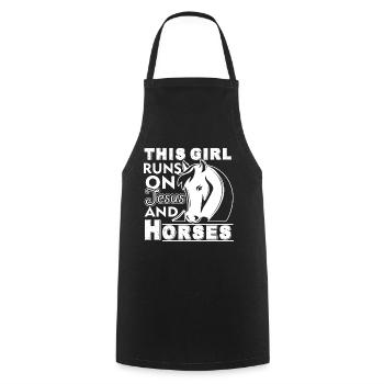 Horse This Girl Runs On Jesus And Horses - Cooking Apron - black - Front - AI Model Male 185 dark (185cm)