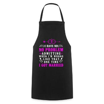 Happy Divorce Party I Have No - Cooking Apron - black - Front - AI Model Male 185 dark (185cm)
