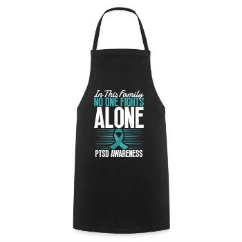 In this family, no one fights alone - Cooking Apron - black - Front - AI Model Male 185 dark (185cm)