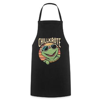 Relaxed turtles Chill toad - Cooking Apron - black - Front - AI Model Male 185 dark (185cm)