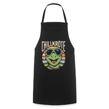 Relaxed Turtle Chill Toad - Cooking Apron - black - Front - AI Model Male 185 dark (185cm)