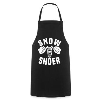 Funny Snowshoe Outfit Snowshoeing - Cooking Apron - black - Front - AI Model Male 185 dark (185cm)