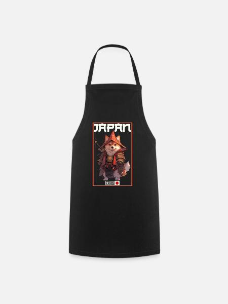Asien Corki Japanischer Samurais Samurai - Kochschürze - Schwarz