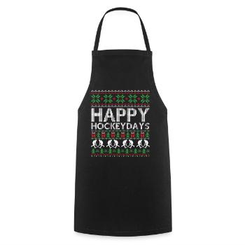 Hockey Moche Noël - Tablier de cuisine - noir - Devant - AI Model Male 185 dark (185cm)