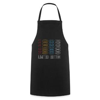 Edition Limitée 1985 Anniversaire 1985 Vintage Rétro - Tablier de cuisine - noir - Devant - AI Model Male 185 dark (185cm)