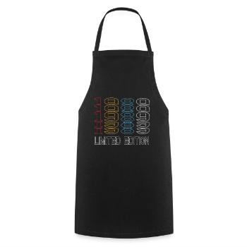 Edition Limitée 1989 Anniversaire 1989 Vintage Rétro - Tablier de cuisine - noir - Devant - AI Model Male 185 dark (185cm)