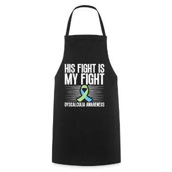 Dyscalculia awareness His fight is our fight - Cooking Apron - black - Front - AI Model Male 185 dark (185cm)