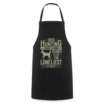 Deer hunting gives a man the opportunity - Cooking Apron - black - Front - AI Model Male 185 dark (185cm)