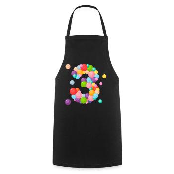 three years, I am 3 years old, birthday 3 years, 3 years old - Cooking Apron - black - Front - AI Model Male 185 dark (185cm)