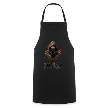 Schöne Frau als Ninja verkleidet für Ninja Fans - Kochschürze - Schwarz - Vorne - AI Model Male 185 dark (185cm)