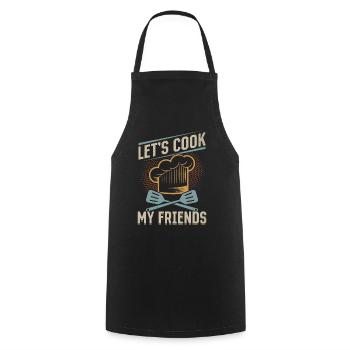 Let's Cook My Friends Cooking Instruments Chef Coo - Kochschürze - Schwarz - Vorne - AI Model Male 185 dark (185cm)