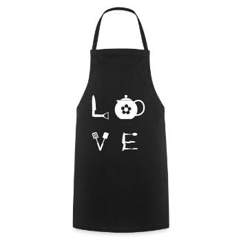 Love Instruments de cuisine Restaurant Chefs cuisiniers - Tablier de cuisine - noir - Devant - AI Model Male 185 dark (185cm)