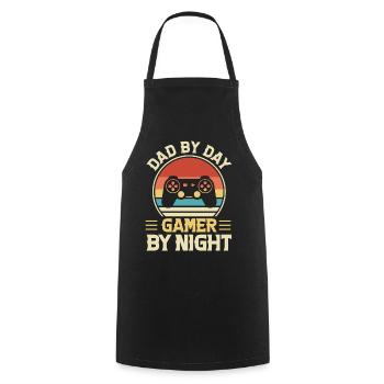 Papa Gamer Gaming - Tablier de cuisine - noir - Devant - AI Model Male 185 dark (185cm)