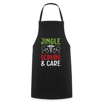 Jingle Scrubs & Care Nurse Noël - Tablier de cuisine - noir - Devant - AI Model Male 185 dark (185cm)