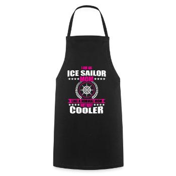 Drôle de cadeau de papa marin sur glace - Tablier de cuisine - noir - Devant - AI Model Male 185 dark (185cm)