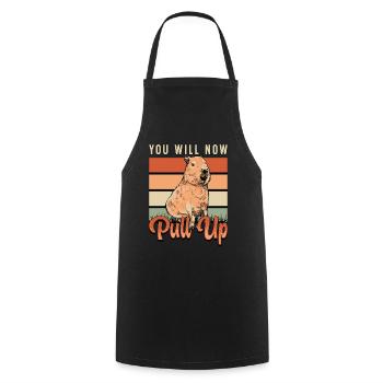 Capybara You Will Now Pull Up Retro Rodent Animals - Cooking Apron - black - Front - AI Model Male 185 dark (185cm)