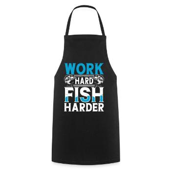 Fishing Anglers Fishing - Cooking Apron - black - Front - AI Model Male 185 dark (185cm)