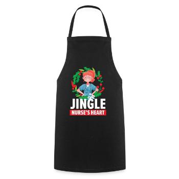 Jingle Nurse's Heart Nursing Medical - Cooking Apron - black - Front - AI Model Male 185 dark (185cm)