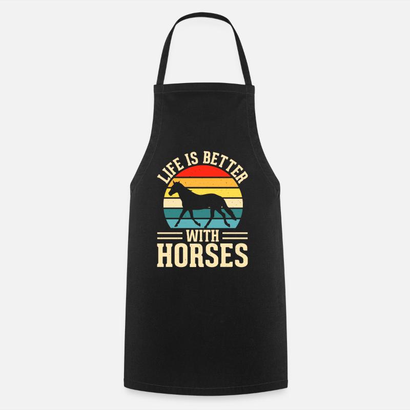 Chevaux - Tablier de cuisine - noir