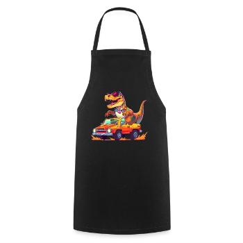 T-Rex conduit un camion monstre - Tablier de cuisine - noir - Devant - AI Model Male 185 dark (185cm)