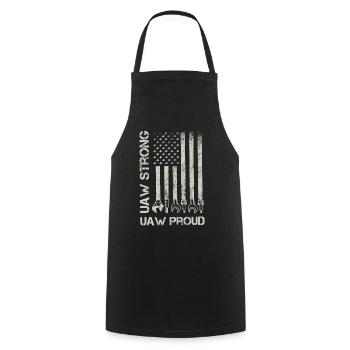 UAW fort UAW Proud Union Pride UAW Laborer - Tablier de cuisine - noir - Devant - AI Model Male 185 dark (185cm)