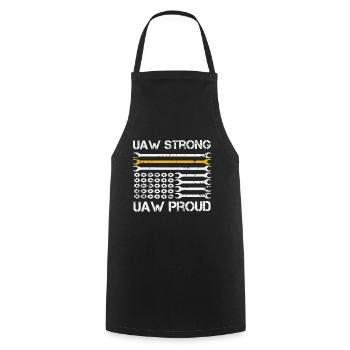 UAW fort UAW Proud Union Pride UAW Laborer - Tablier de cuisine - noir - Devant - AI Model Male 185 dark (185cm)