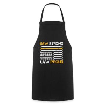 UAW fort UAW Proud Union Pride UAW Laborer - Tablier de cuisine - noir - Devant - AI Model Male 185 dark (185cm)
