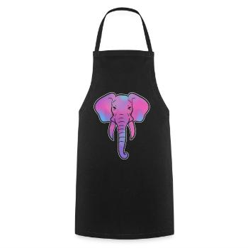 Bunter Elefant Elefantenhüter - Kochschürze - Schwarz - Vorne - AI Model Male 185 dark (185cm)