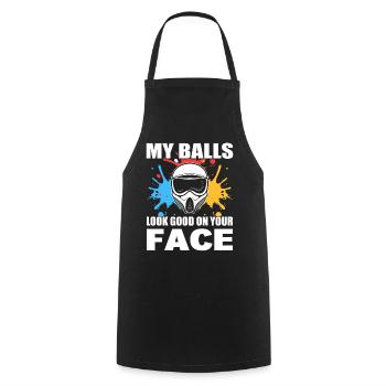 My Balls Look Good On Your Face Wettkampf - Kochschürze - Schwarz - Vorne - AI Model Male 185 dark (185cm)
