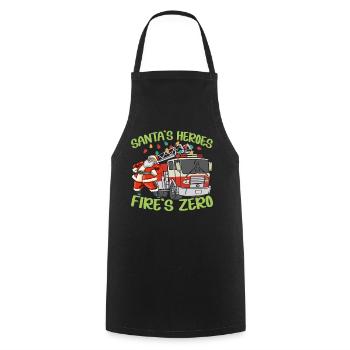 Santa's Heroes Fire Brigade Zero Firefighting Weih - Cooking Apron - black - Front - AI Model Male 185 dark (185cm)