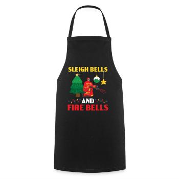 Sleigh bells and fire bells Firefighting - Cooking Apron - black - Front - AI Model Male 185 dark (185cm)