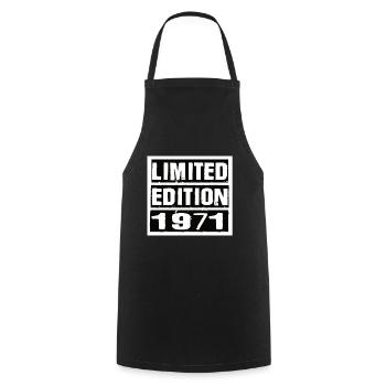 Edition Limitée 1971 Anniversaire 1971 Vintage Rétro - Tablier de cuisine - noir - Devant - AI Model Male 185 dark (185cm)