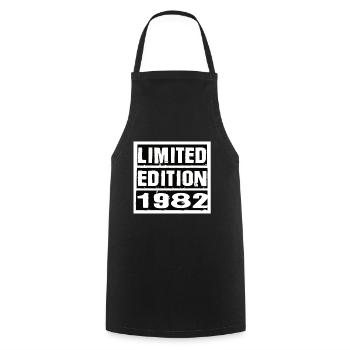 Edition Limitée 1982 Anniversaire 1982 Vintage Rétro - Tablier de cuisine - noir - Devant - AI Model Male 185 dark (185cm)