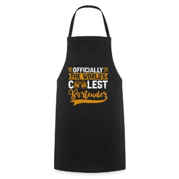 Officially The World's Coolest Bartender Barmann - Kochschürze - Schwarz - Vorne - AI Model Male 185 dark (185cm)