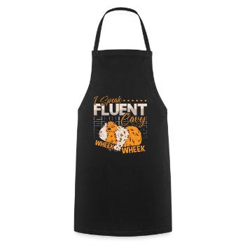 Guinea Pig I Speak Fluent Cavy Wheek Animal Lover - Cooking Apron - black - Front - AI Model Male 185 dark (185cm)