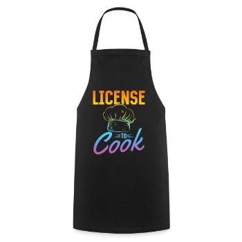 License To Cook Chef's Hat Licensed Chef Kitchen's - Cooking Apron - black - Front - AI Model Male 185 dark (185cm)