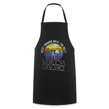 Keep Training Until The Belt Turns Black Karate - Cooking Apron - black - Front - AI Model Male 185 dark (185cm)