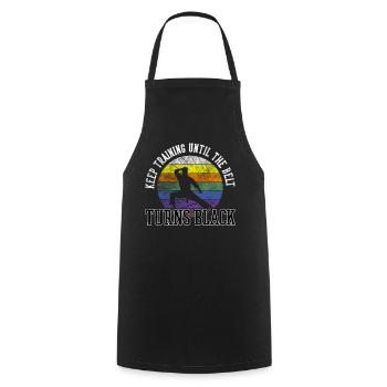 Keep Training Until The Belt Turns Black Karate - Cooking Apron - black - Front - AI Model Male 185 dark (185cm)