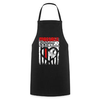Massage Therapist Live Love Massage - Cooking Apron - black - Front - AI Model Male 185 dark (185cm)