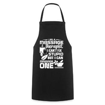 Massage Therapist I Can Massage One - Cooking Apron - black - Front - AI Model Male 185 dark (185cm)