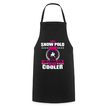 Snow Polo Mama Cadeau Femmes - Tablier de cuisine - noir - Devant - AI Model Male 185 dark (185cm)